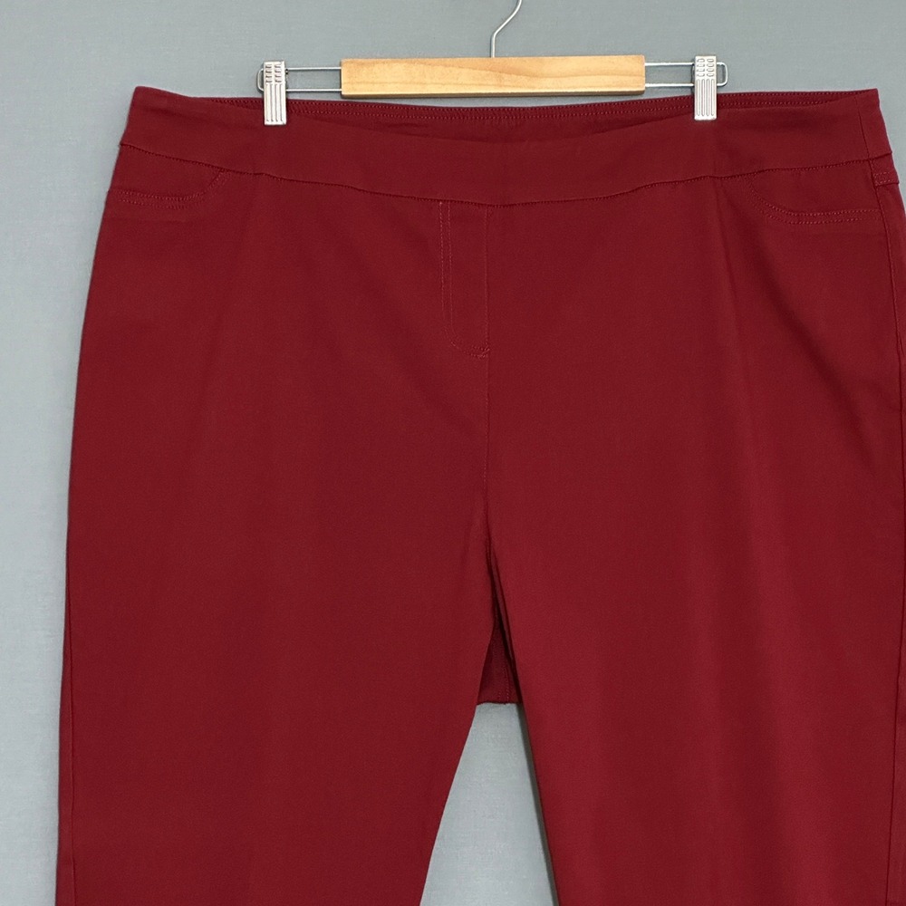 Soft Surroundings Womens Pants Plus 3X Burgundy Pull On Straight Classic Casual - Picture 2 of 13